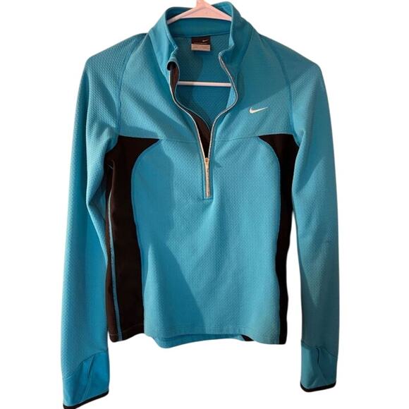 Nike Women’s Sphere Dry 1/4 Zip Pullover Top Size S Blue/Black — $40.00 - Picture 1 of 5